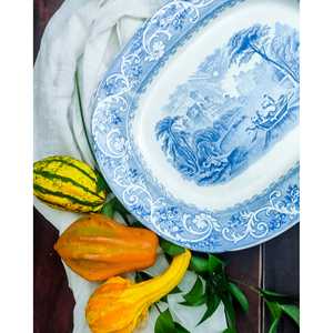 Vassoio Ovale Decorativo Leggero Rhyne Blue per Uso Paesaggistico Shopify - Product Image 1