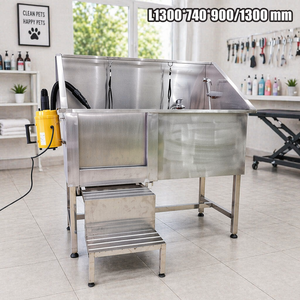 Baignoire de toilettage pour animaux de compagnie en acier inoxydable EUR PET avec sèche-cheveux, station de lavage spa, nettoyage et bain pour chiens - Product Image 1
