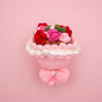Vente en gros de poupées amigurumi réversibles douces faites à la main, bouquet de fleurs en crochet, jouet en peluche pour un anniversaire, une fête des mères, idée cadeau