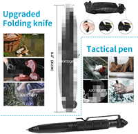 AJOTEQPT Kit de Survie Professionnel d'Urgence 15-en-1, Outils Améliorés de Survie et Défense Tactique pour Aventures d'Escalade