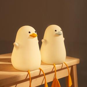 Veilleuse LED moderne portable en silicone souple, forme d'animal pingouin, canard, oiseau, avec capteur tactile, intensité réglable, pour la chambre de bébé - Product Image 2