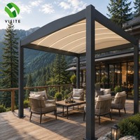 Pergola Aluminium Lengkung Gaya Eropa Ukuran Kustom Tahan Air untuk Teras dan Halaman