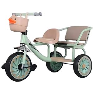 <span class=keywords><strong>Triciclo</strong></span> Doble <span class=keywords><strong>de</strong></span> Buena Calidad para Niños con Linda Cesta <span class=keywords><strong>de</strong></span> <span class=keywords><strong>Pato</strong></span> para Gemelos, Juguete para Niños Pequeños, Regalo <span class=keywords><strong>de</strong></span> Cumpleaños - Product Image 1