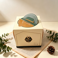 Boîte à gâteau personnalisée avec impression de marque, estampage à chaud sur mesure et fenêtre transparente en PET, emballage alimentaire haut de gamme pour pâtisseries, gâteaux, cadeaux