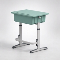 Bureau d'école réglable en hauteur pour enfants, personnalisé, avec cadre en métal, table d'écriture avec compartiment de rangement pour la salle de classe