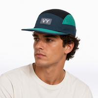 Casquette de course à 5 panneaux avec perforations découpées au laser et logo personnalisé, imperméable, casquette de performance à 5 panneaux