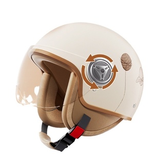 Casque 3/4 rétro homologué DOT, léger et protecteur, pour scooter, moto tout-terrain, kart, cyclomoteur, vélo électrique, avec boucle rapide - Product Image 1