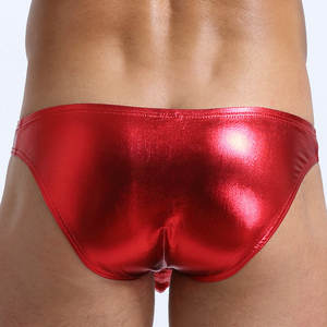 Slip a triangolo da <span class=keywords><strong>uomo</strong></span> a tinta unita popolari a vita bassa intimo sexy mutande attillate in <span class=keywords><strong>ecopelle</strong></span> pantaloncini <span class=keywords><strong>pantaloni</strong></span> sportivi macho gay - Product Image 6