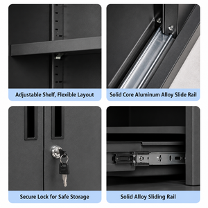 Home Office Steel Metal File Cupboard <b>Lockable</b> <b>Drawer</b> Filing Cabinet for School Staff Employee Document Storage - Product Image 3