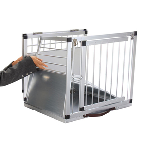 Köpek seyahat kafes toptan alüminyum taşınabilir hafif köpek seyahat kafes katlanabilir evcil taşıma fabrika çok boyutu seyahat kafes - Product Image 5