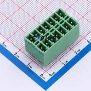DB2EVHB-3.81-2*7P-GN Plug-in Terminal Block Through hole,P=3.81mm Connector Board-to-Board / Socket - Closed 2x7P 3.81mm Green - Product Image 1