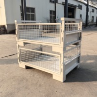 Cage en acier pliable multifonctionnelle FD OEM, galvanisée à chaud/peinture en poudre, capacité 500-1200 kg, pour stockage et transport industriel