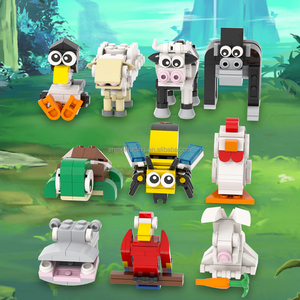 Lindo Juego de Bloques de Construcción de Animales Miniatura: <span class=keywords><strong>Cocodrilo</strong></span>, Pingüino, Vaca, Tortuga, Conejo, <span class=keywords><strong>Orangután</strong></span>, Oveja, Abeja, Gallina, Juguetes para Niños MOC3040 - Product Image 2