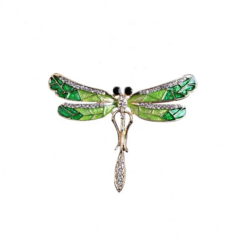 नई शैली महिलाओं कोट के साथ ब्रोच स्फटिक dragonfly ब्रोच कस्टम कीट ब्रोच क्रिस्टल