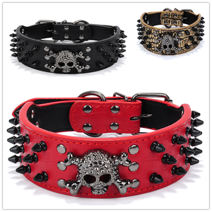 Venta al por mayor PU cuero cráneo perro Spike <span class=keywords><strong>Collar</strong></span> - Product Image 6