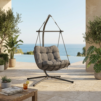 Fauteuil suspendu en métal pour jardin, chaise balançoire œuf chinoise une place avec support pour balcon