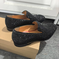 Chaussures pour hommes en cuir britannique, bout pointu, respirantes, à lacets, faites à la main, à semelle rouge, décontractées, pour hommes, chaussures habillées en cuir