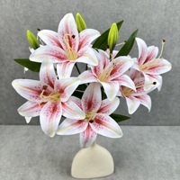 Nouvelle fleur artificielle imprimée en 3D, lys fruité à 9 têtes, plante d'intérieur, décoration de style INS, arrangement floral, ornement