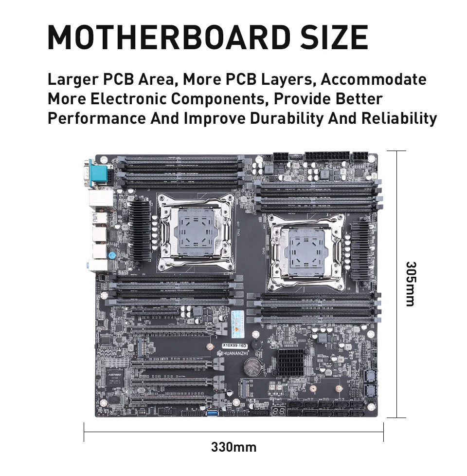 HUANANZHI X10X99-16D E-ATX Motherboard for Intel LGA 2011-3 Xeon