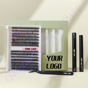 Bộ dụng cụ nối mi tự làm, mi chùm nhãn hiệu riêng, chất liệu sợi thực vật, logo tùy chỉnh bán buôn - Product Image 3