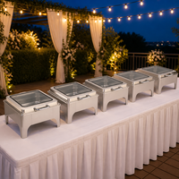 Réchaud alimentaire en acier inoxydable, chauffage à l'alcool, contrôle automatique de la température, 6L, 50-70°C, service de restauration, banquet de mariage, hôtel