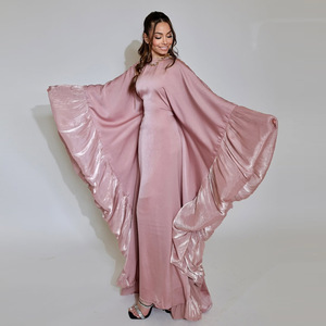 knee length dresses for ladies Eid Dress 2 Pieces Set Middle East Arab Women Kaftan Dress Caftan With –  Urgarment main image 1