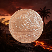 Pièce de monnaie en cuivre pur .999 de 1 oz, dinosaure T-Rex en relief, Tyrannosaurus, cadeau