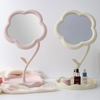 Miroir de maquillage en forme de tournesol-Étudiant bureau fleur beauté miroir de maquillage fille coiffeuse suspendus bijoux princesse miroir