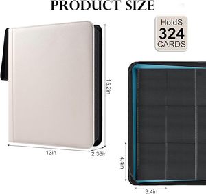 Premium PU Leather Large Capacity 9 Pocket Trading <b>Card</b> <b>Binder</b> Zipper Closure for Home Collection - Product Image 2