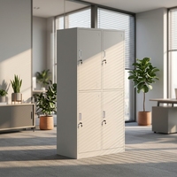 Casier de rangement métallique 4 portes à prix abordable pour écoles, gymnases, bureaux d'étudiants et vestiaires du personnel