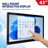 KINGONE Monitor de Panel Interactivo Capacitivo Android Windows Full HD de 32, 43 y 55 Pulgadas, Pantalla Táctil Digital de Pared