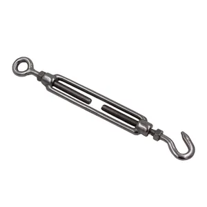 Stainless steel DIN 1480 type turnbuckle eye and hook