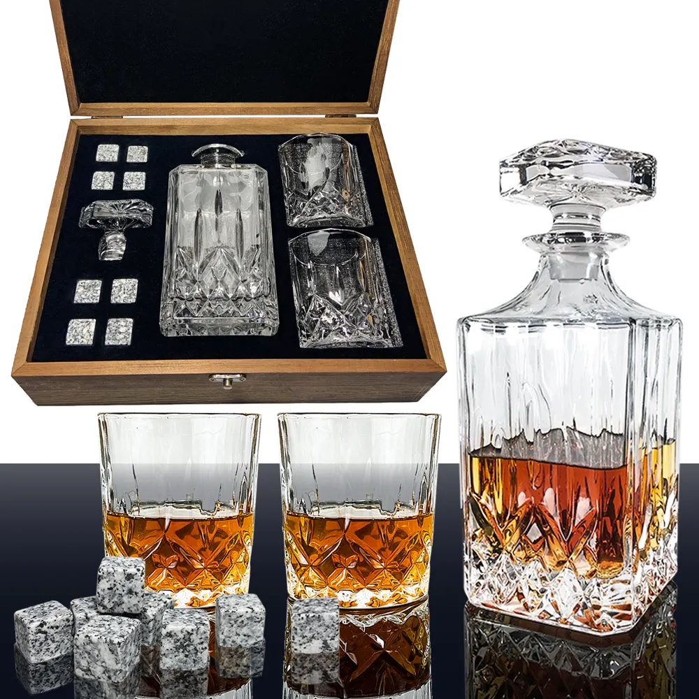 Benutzer definierte meist verkaufte Lebensmittel qualität zertifizierte Whisky Dekan ter Geschenkset von 8 Whisky Stein und 2 Glas für Weihnachts geschenk