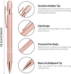 Rose Gold Ballpoint <span class=keywords><strong>Stylus</strong></span> <span class=keywords><strong>Pen</strong></span> mịn bằng văn bản Kim Loại <span class=keywords><strong>Stylus</strong></span> cho màn hình cảm ứng <span class=keywords><strong>Fancy</strong></span> kinh doanh bút cho phụ nữ khuyến mại bút - Product Image 3