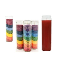 7-Tage-Smokeless-Gebetskerzen Klassisch Weiße Glaskerzen/Religiöse Glaskerzen/Chakra-Kerze
