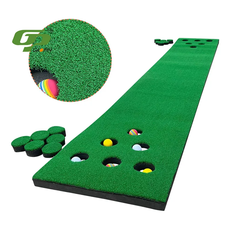 Factory Wholesale Golf Putting Practice Mat Golf Game Putter Set Mini Golf Mat With Holes Putters Balls For Indoor Outdoor