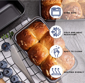 BEFAIR Set di 6 Stampi Mini per Pane Antiaderenti, Piccole Teglie per Pane alla Banana 6 X 3,3 X 2, Stampi Ecologici in Acciaio al Carbonio per Polpettone - Product Image 3