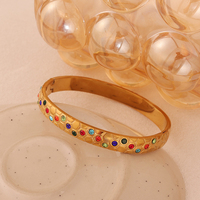 Bracelets en acier inoxydable plaqué or 18 carats de luxe gravés 2026 pour femmes, fermoir sphérique en diamant coloré, zircon, cadeau tendance