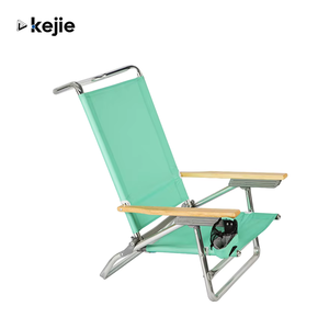 Kejie Light Green Modern Portable Moon <strong>Chair</strong> Backpack Aluminum Frame Foldable <strong>Beach</strong> <strong>Chair</strong> Towel Holder 600D Polyester Outdoor - Product Image 1