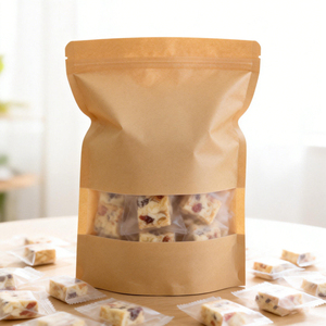 ถุงซิป<span class=keywords><strong>ล</strong></span>็อคแบบตั้งได้ ขนาด 18*26+4 ซม. <span class=keywords><strong>ราคา</strong></span>ถูก คุณภาพสำหรับอาหาร มีหน้าต่างแบบด้าน ผลิตจากกระดาษคราฟท์สีน้ำตา<span class=keywords><strong>ล</strong></span> สำหรับใส่ของขวัญ ขายส่ง - Product Image 2