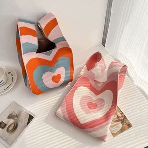 Sac à main en crochet tricoté décontracté et tendance, mini sac de shopping portable, sac fourre-tout en tricot pour femmes - Product Image 3