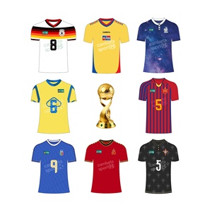 Abbigliamento per Tifosi di <span class=keywords><strong>Calcio</strong></span> Internazionale 2026 con Otto <span class=keywords><strong>Maglie</strong></span> delle <span class=keywords><strong>Squadre</strong></span> Nazionali per Acquirenti Globali - Product Image 1