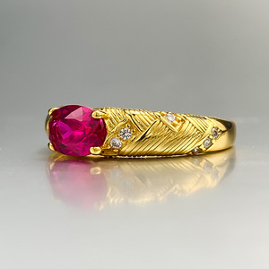 Nouvelle bague en argent 925 femmes Style français petite cour 5*7mm ovale Pigeon oeuf Pigeon <span class=keywords><strong>sang</strong></span> rouge anneau nouveau Style <span class=keywords><strong>de</strong></span> <span class=keywords><strong>vent</strong></span> - Product Image 2