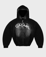 Pull à fermeture éclair d'hiver 2025, style décontracté, tendance, à capuche, imprimé lettres et petit cadran, coupe ample