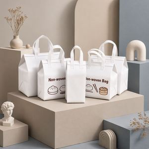 Promotional Reusable Non Woven Insulated Cooler Bag Custom Waterproof <b>Foldable</b> Thermal Takeaway Bag Bulk - Product Image 1