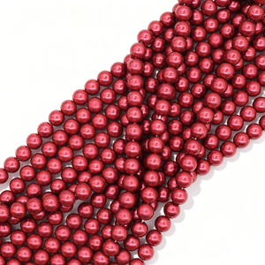 Einzigartige Weihnachtliche Meerjungfrau Aurora Rote Glasperlen Runde Perlen für Festliche Maximalistische Stapelbare Schmuckherstellung DIY - Product Image 2