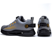 Chaussures de Sécurité Nouveau Style Homme à Laçage Rapide, Embout en Acier, Respirantes d'Été, Anti-Perforation, Anti-Choc et Antidérapantes pour Usine