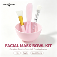 Beauty Planet – Lot de 4 pinceaux éventail moelleux pour masque, spatule à argile, mélange de produits cosmétiques DIY, soin de la peau, bol en silicone pour masque, pinceaux de beauté
