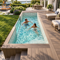 Piscine Hors Sol en Fibre de Verre, Container, Resort Extérieur, Jacuzzi, Bassin Plongeon, Spa de Nage, Enfants, Mosaïque