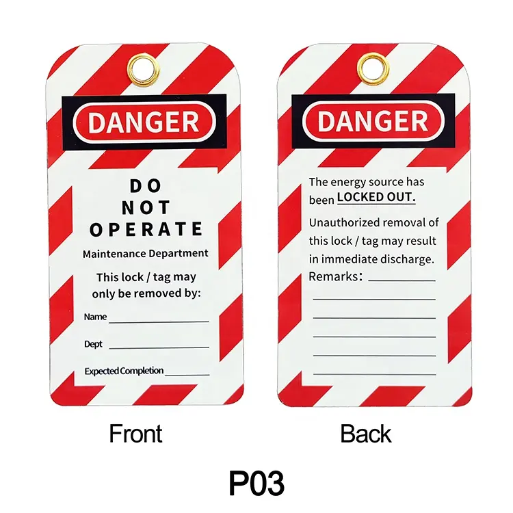 Étiquettes de verrouillage en PVC OEM LOTO, panneau d'alarme de sécurité, Tagout